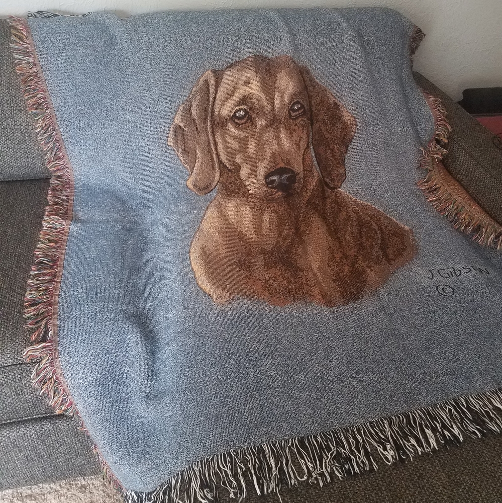Dachsund Afghan Throw Blanket 46"x54"
